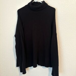 J. Crew Sweater Women’s M Black Cashmere Wool Blend Turtleneck Pullover